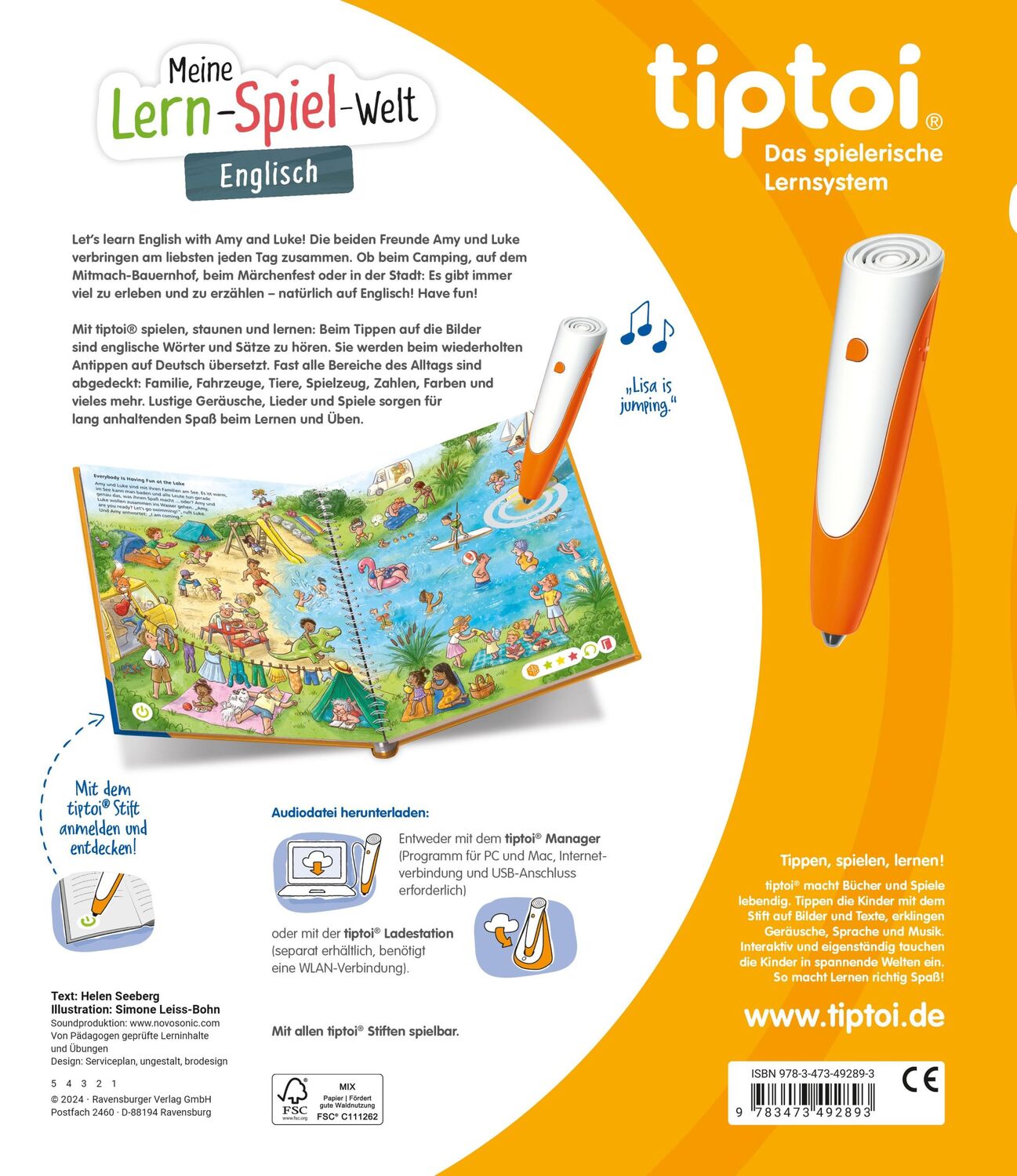 Rückseite: 9783473492893 | tiptoi® Meine Lern-Spiel-Welt: Englisch | Helen Seeberg | Buch | 16 S.