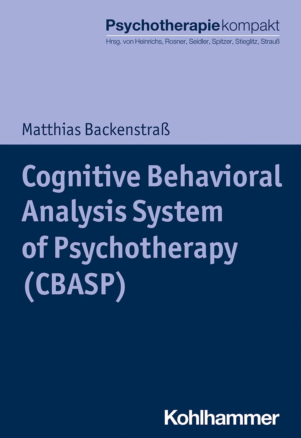 Cover: 9783170356337 | Cognitive Behavioral Analysis System of Psychotherapy (CBASP) | Buch