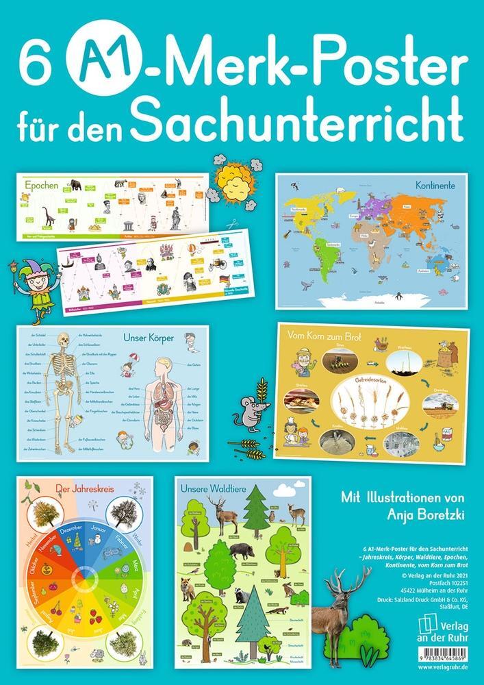 Cover: 9783834645869 | 6 A1-Merk-Poster für den Sachunterricht  Jahreskreis, Körper,...