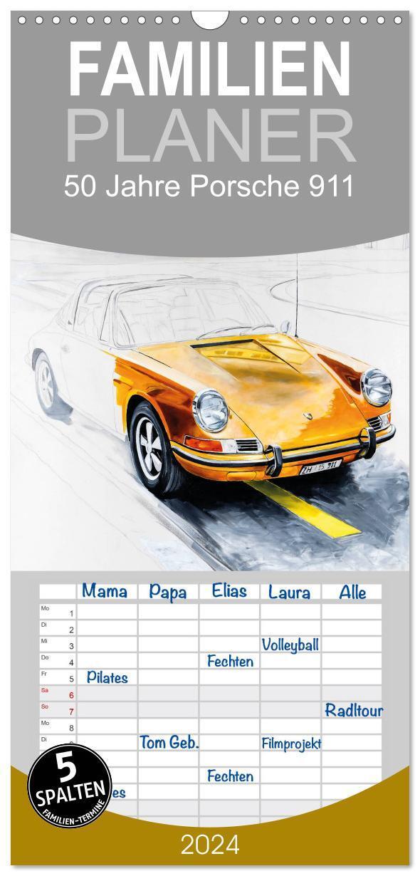 Cover: 9783383093845 | Familienplaner 2024 - 50 Jahre Porsche 911 mit 5 Spalten...