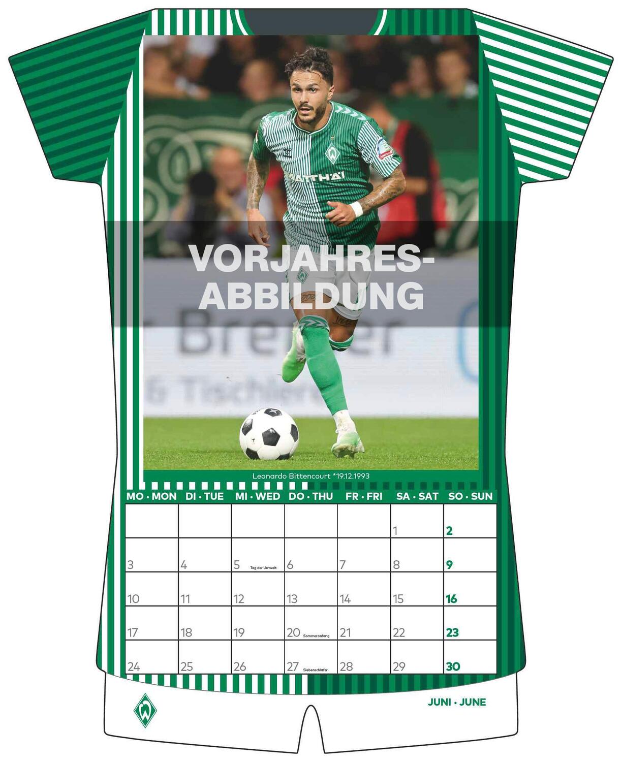 Bild: 4002725994509 | Werder Bremen 2025 - Trikotkalender - Fan-Kalender -...