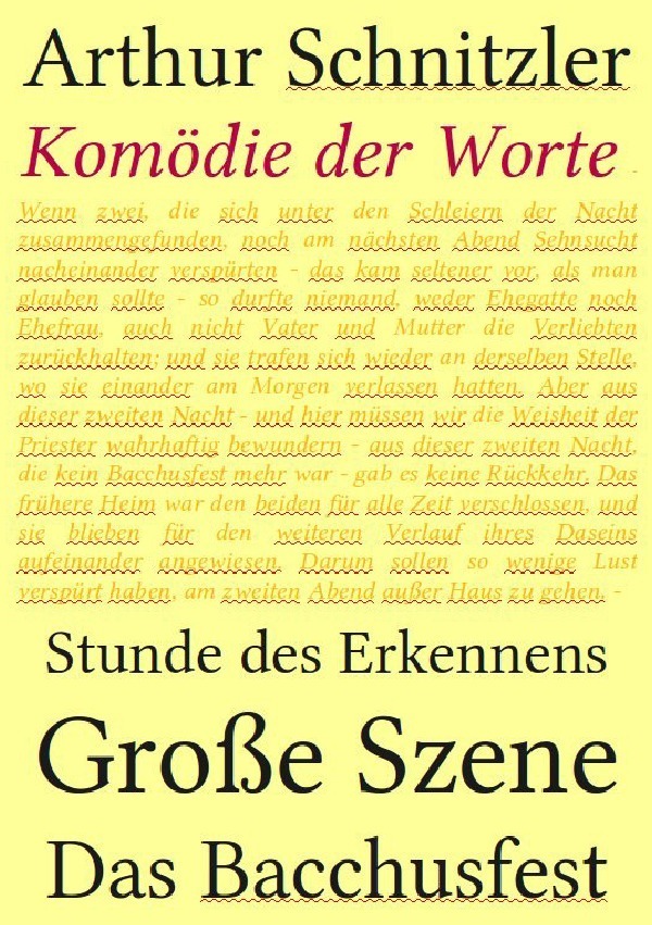 Cover: 9783741814952 | Komödie der Worte | Stunde des Erkennens, Große Szene, Das Bacchusfest