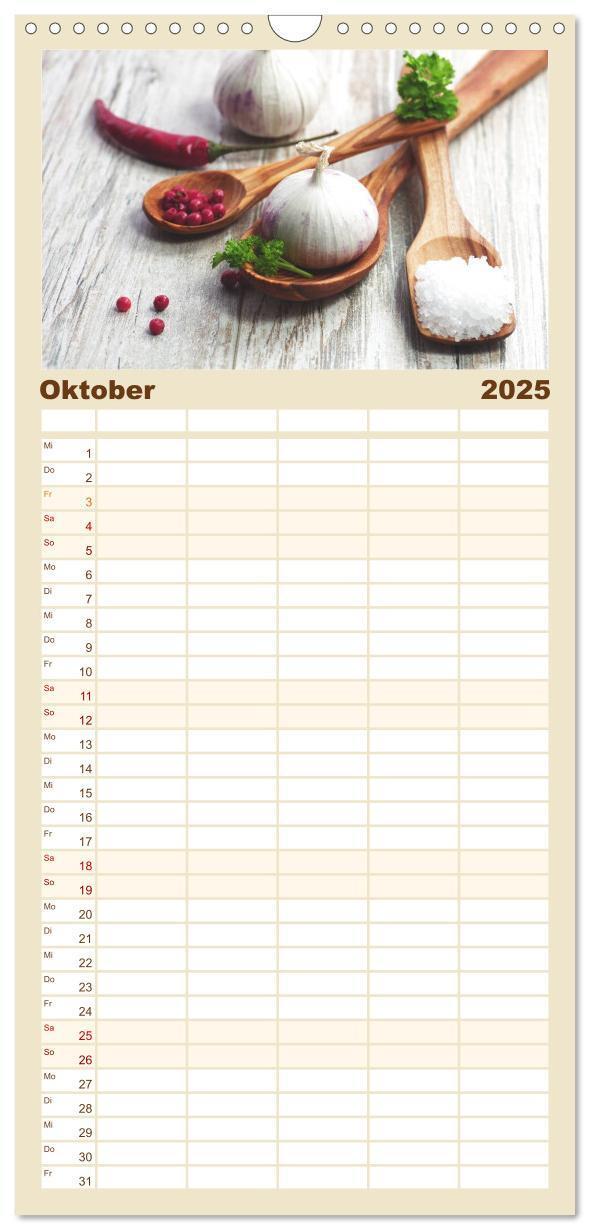 Bild: 9783457118856 | Familienplaner 2025 - Leichte Küche mit 5 Spalten (Wandkalender, 21...