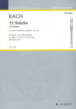 Cover: 9790001039635 | 12 Stücke | Johann Sebastian Bach | Buch | 16 S. | Deutsch | 1985