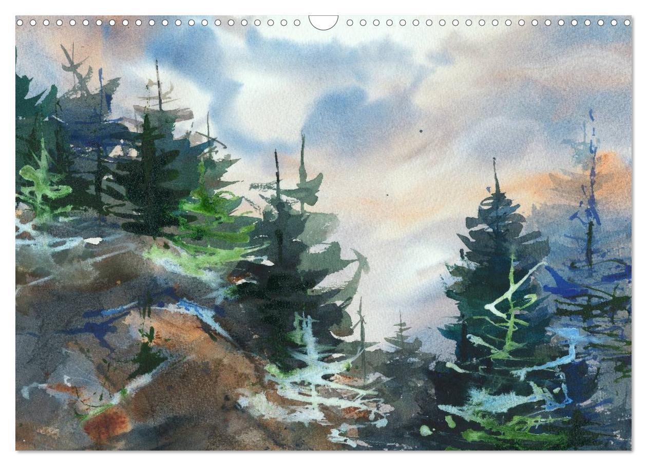 Bild: 9783435482054 | Landschaft in Aquarell (Wandkalender 2025 DIN A3 quer), CALVENDO...