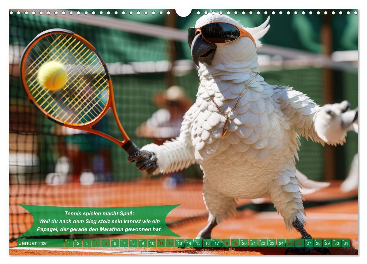 Bild: 9783457180495 | Der tierisch lustige Tennis-Kalender (Wandkalender 2025 DIN A3...