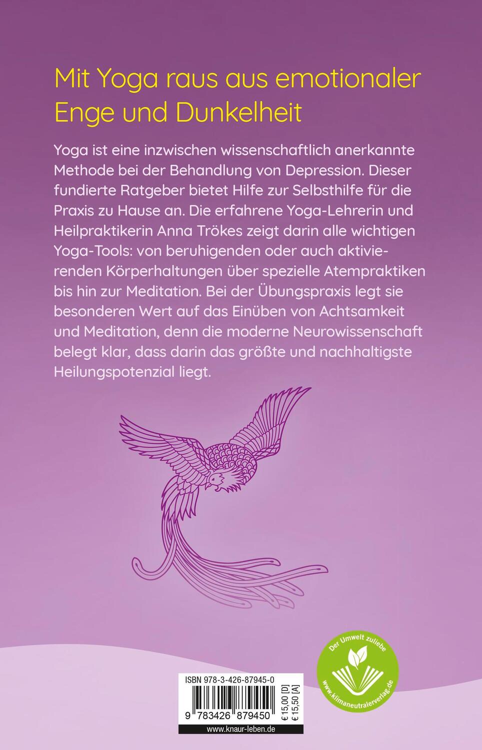 Rückseite: 9783426879450 | Yoga bei Depression | Anna Trökes | Taschenbuch | 304 S. | Deutsch