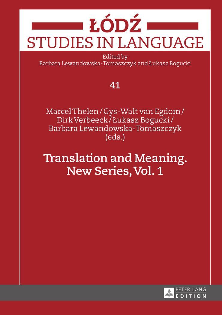Cover: 9783631663905 | Translation and Meaning | New Series, Vol. 1 | Buch | Englisch | 2016