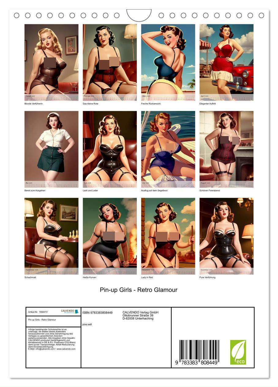 Bild: 9783383808449 | Pin-up Girls - Retro Glamour (Wandkalender 2025 DIN A4 hoch),...