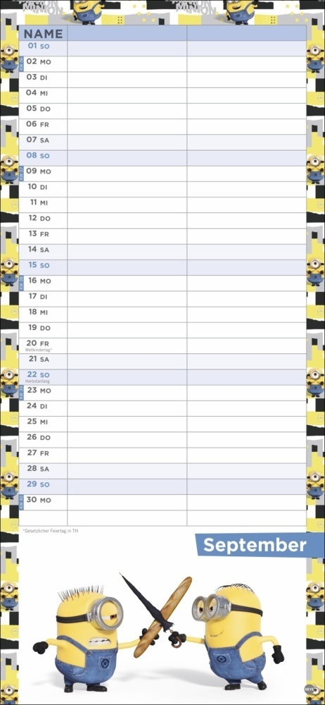 Bild: 9783756402205 | Minions Planer für zwei 2024. Kalender mit den kleinen gelben...