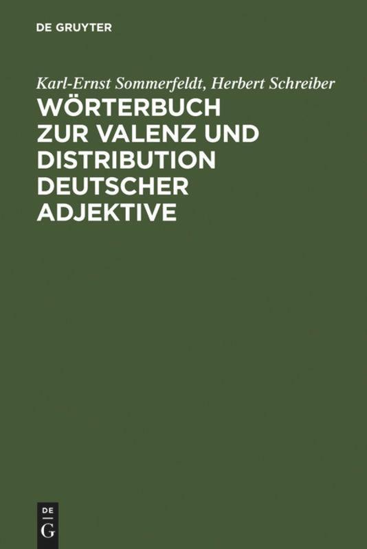 Cover: 9783484104570 | Wörterbuch zur Valenz und Distribution deutscher Adjektive | Buch