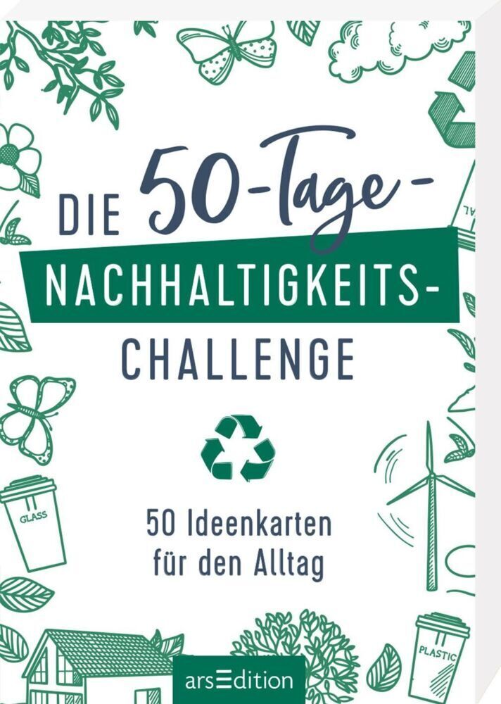 Cover: 9783845836072 | Die 50-Tage-Nachhaltigkeits-Challenge | 50 Ideenkarten für den Alltag