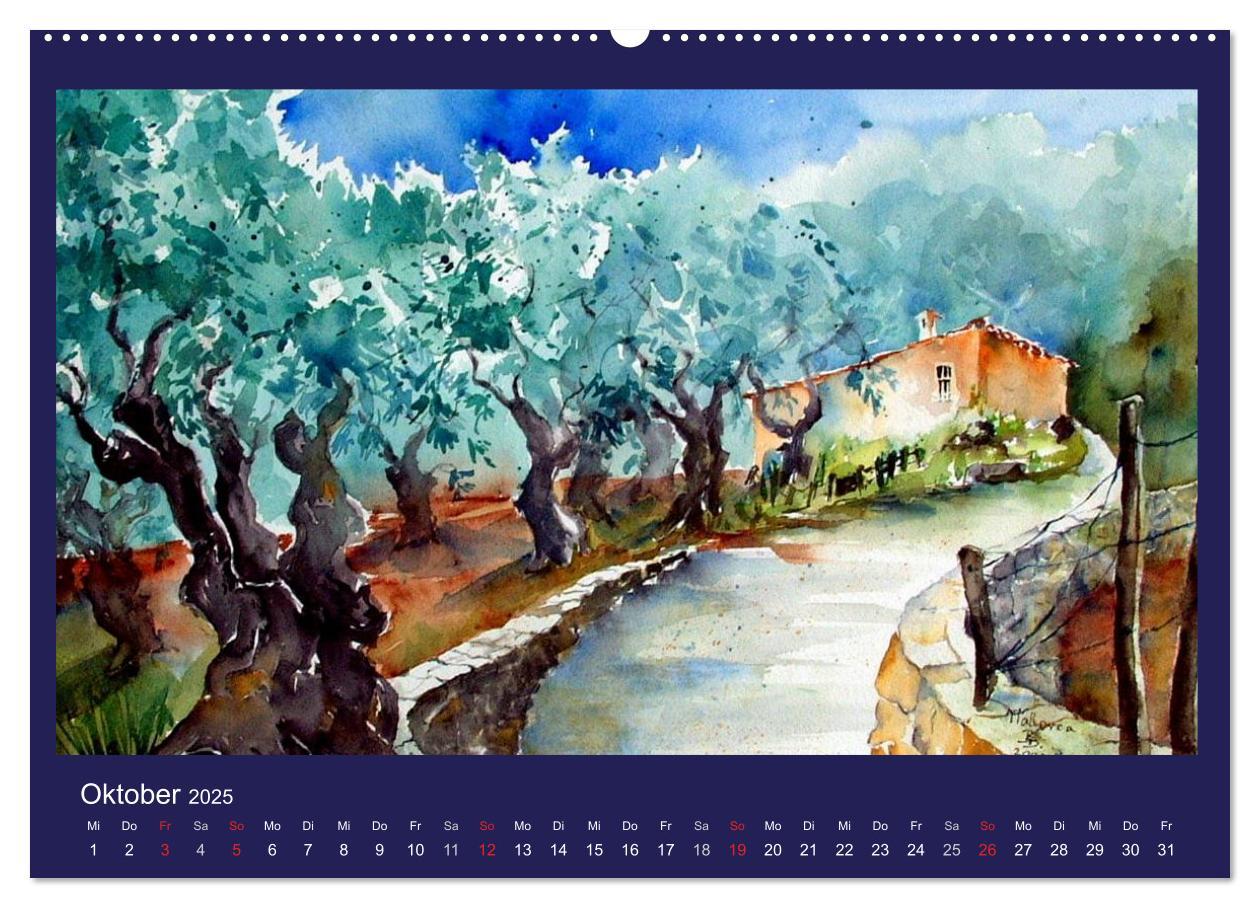 Bild: 9783435814046 | Mallorca Aquarelle (Wandkalender 2025 DIN A2 quer), CALVENDO...