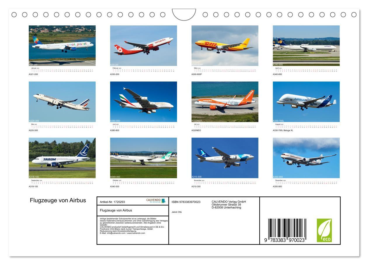 Bild: 9783383970023 | Flugzeuge von Airbus (Wandkalender 2025 DIN A4 quer), CALVENDO...