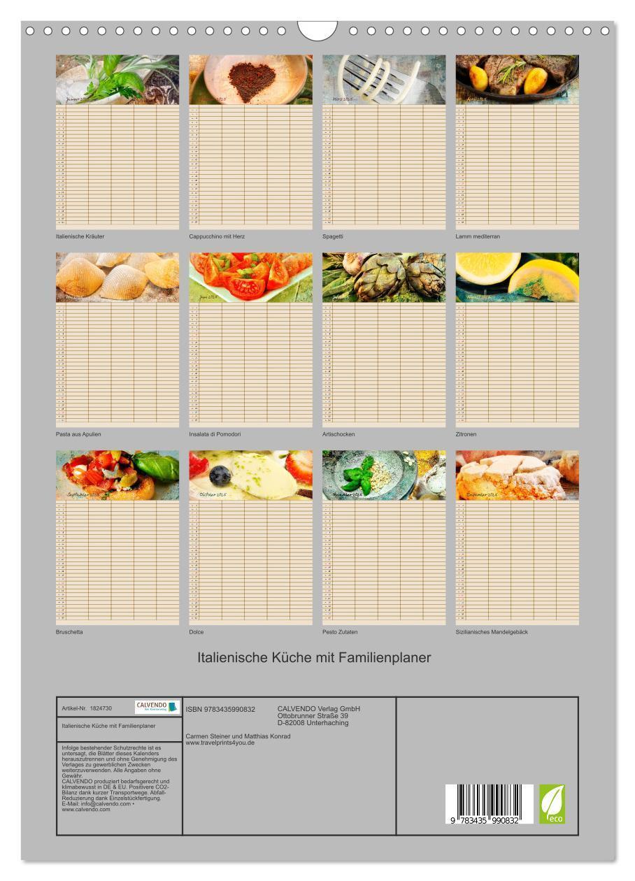 Bild: 9783435990832 | Italienische Küche mit Familienplaner (Wandkalender 2025 DIN A3...