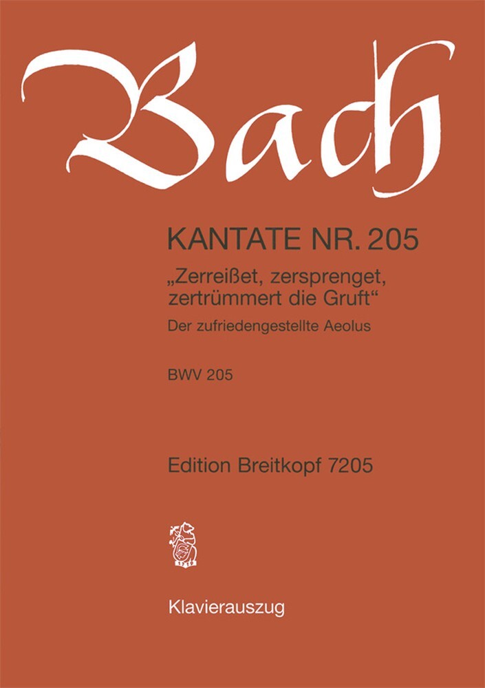 Cover: 9790004173572 | Kantate Nr. 205, Klavierauszug | Johann Sebastian Bach | Klavierauszug