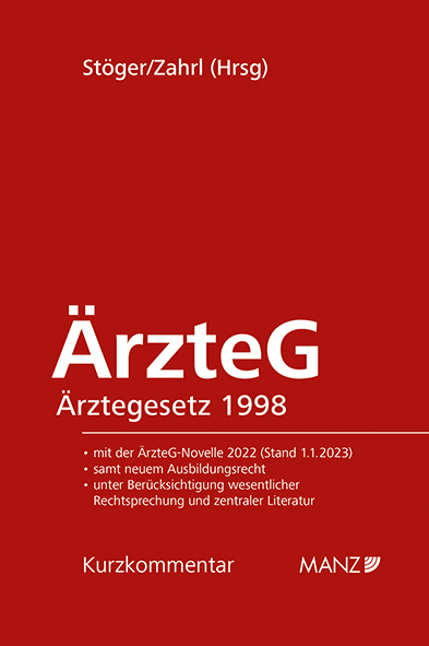 Cover: 9783214026578 | ÄrzteG - Ärztegesetz 1998 | Ärztegesetz 1998 | Karl Stöger (u. a.)