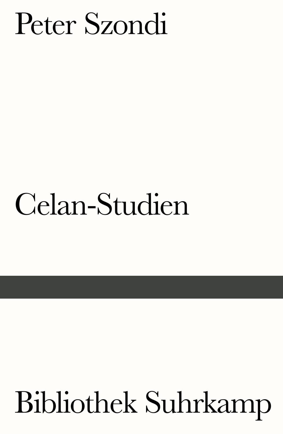 Cover: 9783518240724 | Celan-Studien | Peter Szondi | Taschenbuch | Bibliothek Suhrkamp