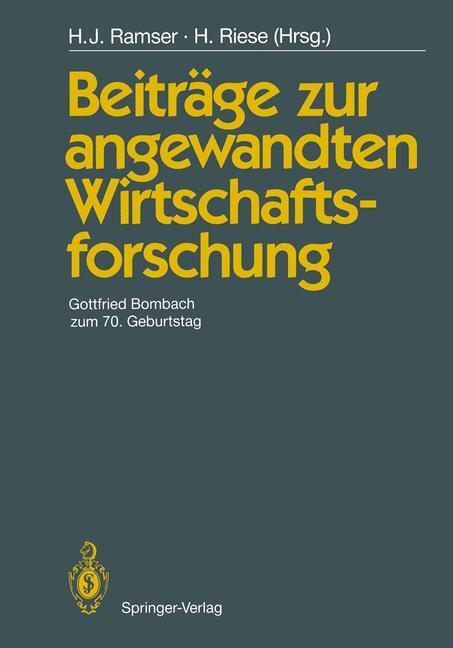 Cover: 9783642742866 | Beiträge zur angewandten Wirtschaftsforschung | Hans J. Ramser (u. a.)