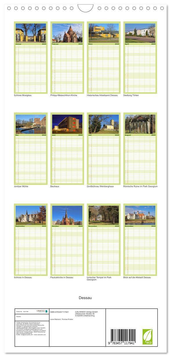 Bild: 9783457117941 | Familienplaner 2025 - Dessau mit 5 Spalten (Wandkalender, 21 x 45...