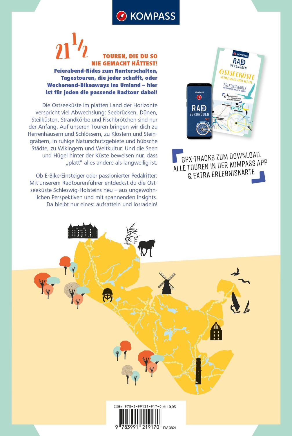Rückseite: 9783991219170 | KOMPASS Radvergnügen Ostseeküste Schleswig-Holstein | Nicole Raukamp