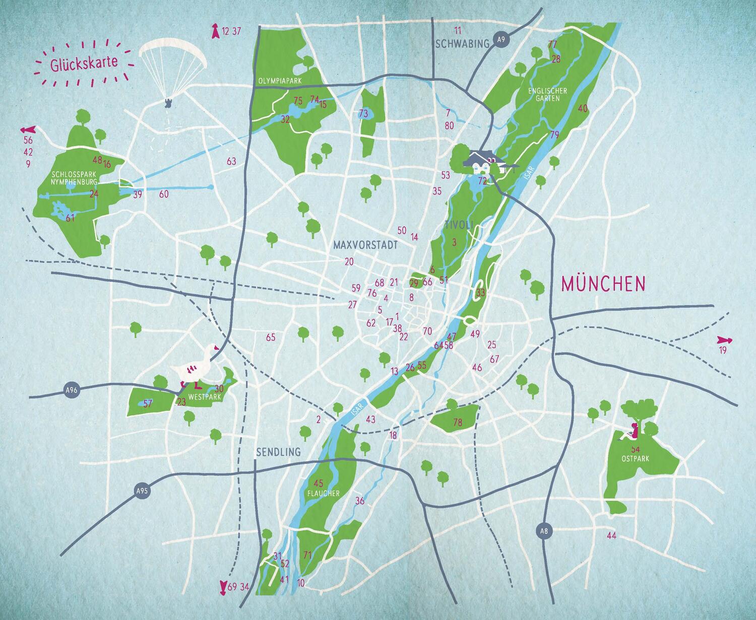 Bild: 9783770023417 | Blaue Glücksorte in München | Fahr raus &amp; tauch ein | Hesse (u. a.)