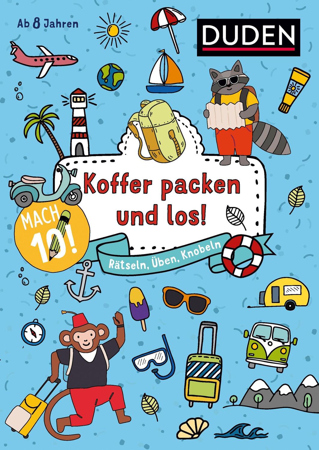 Cover: 9783411720491 | Mach 10! Koffer packen und los! - Ab 8 Jahren | Rätseln, Üben, Knobeln
