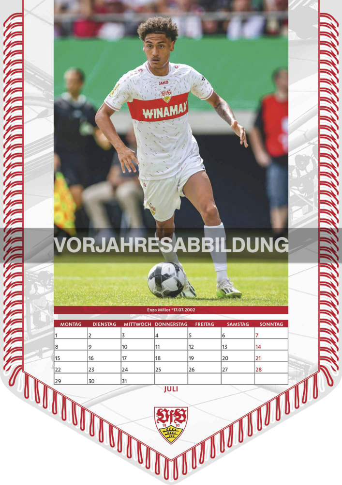 Bild: 4002725994486 | N NEUMANNVERLAGE - VfB Stuttgart 2025 Bannerkalender, 29,7x42cm,...