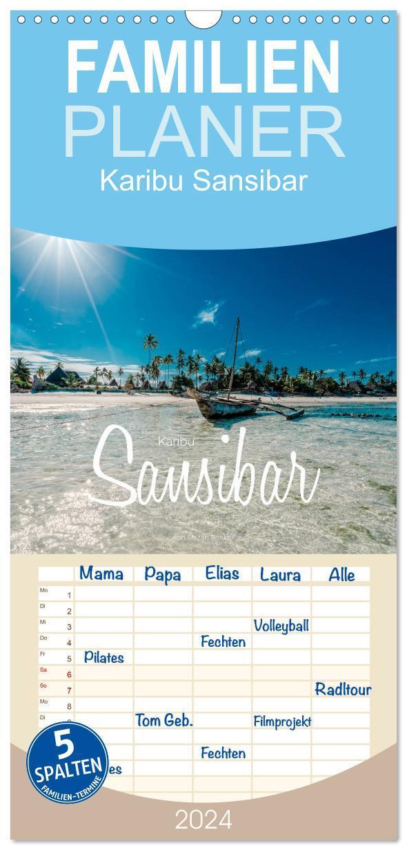 Cover: 9783383109546 | Familienplaner 2024 - Karibu Sansibar mit 5 Spalten (Wandkalender,...
