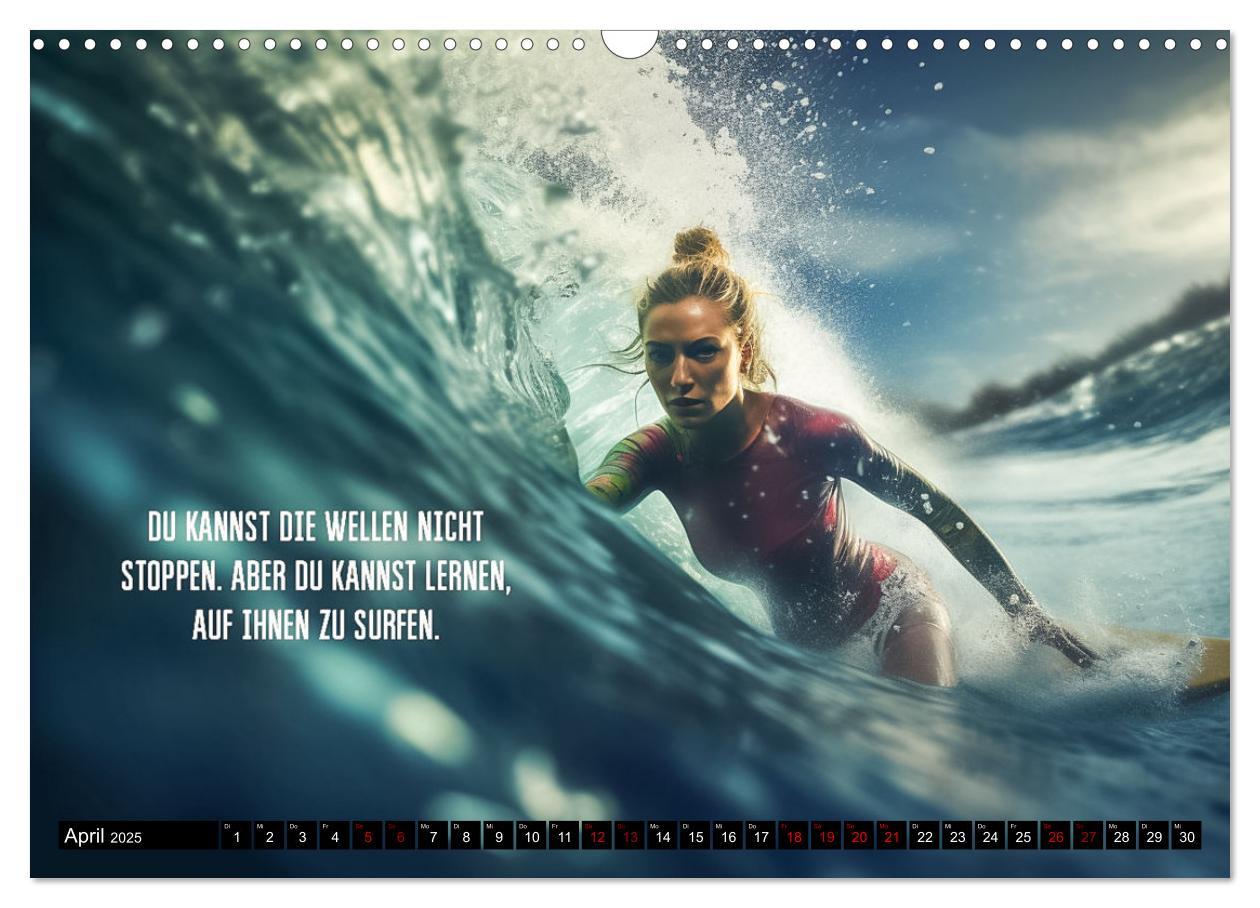 Bild: 9783383903311 | Motivation und Surfen (Wandkalender 2025 DIN A3 quer), CALVENDO...