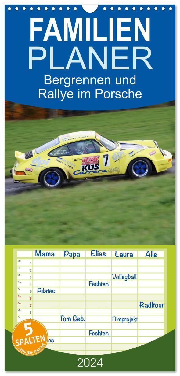 Cover: 9783675828858 | Familienplaner 2024 - Bergrennen und Rallye im Porsche mit 5...