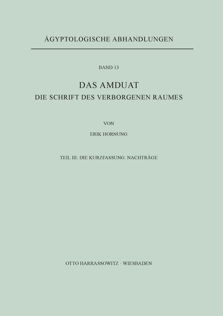 Cover: 9783447000598 | Das Amduat | Erik Hornung | Taschenbuch | Deutsch | Harrassowitz