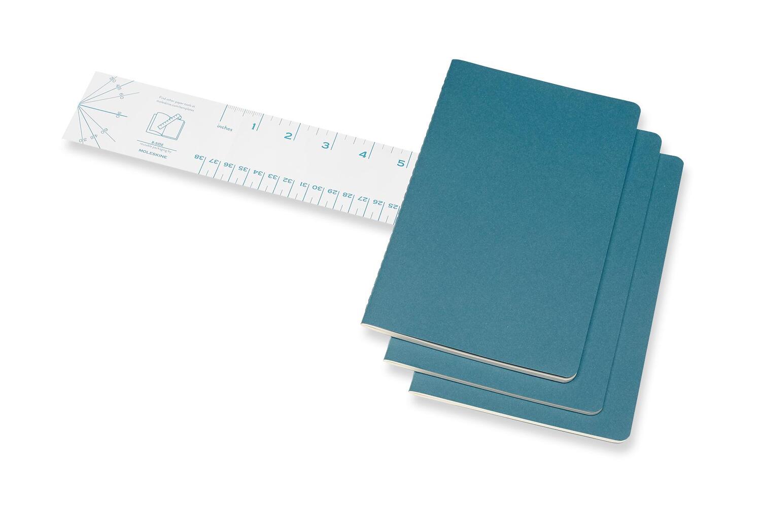 Bild: 8058647629599 | Moleskine Cahier Large/A5, 3er Set, Liniert, Lebhaftes Blau | je 80 S.