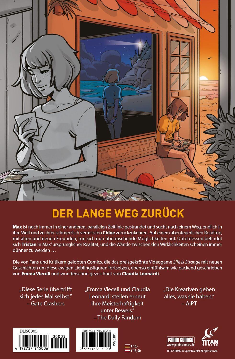 Rückseite: 9783741625190 | Life is Strange | Bd. 5: Heimkehr | Emma Vieceli (u. a.) | Taschenbuch