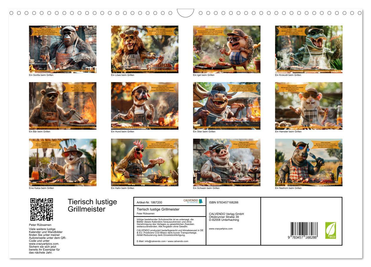 Bild: 9783457168288 | Tierisch lustige Grillmeister (Wandkalender 2025 DIN A3 quer),...