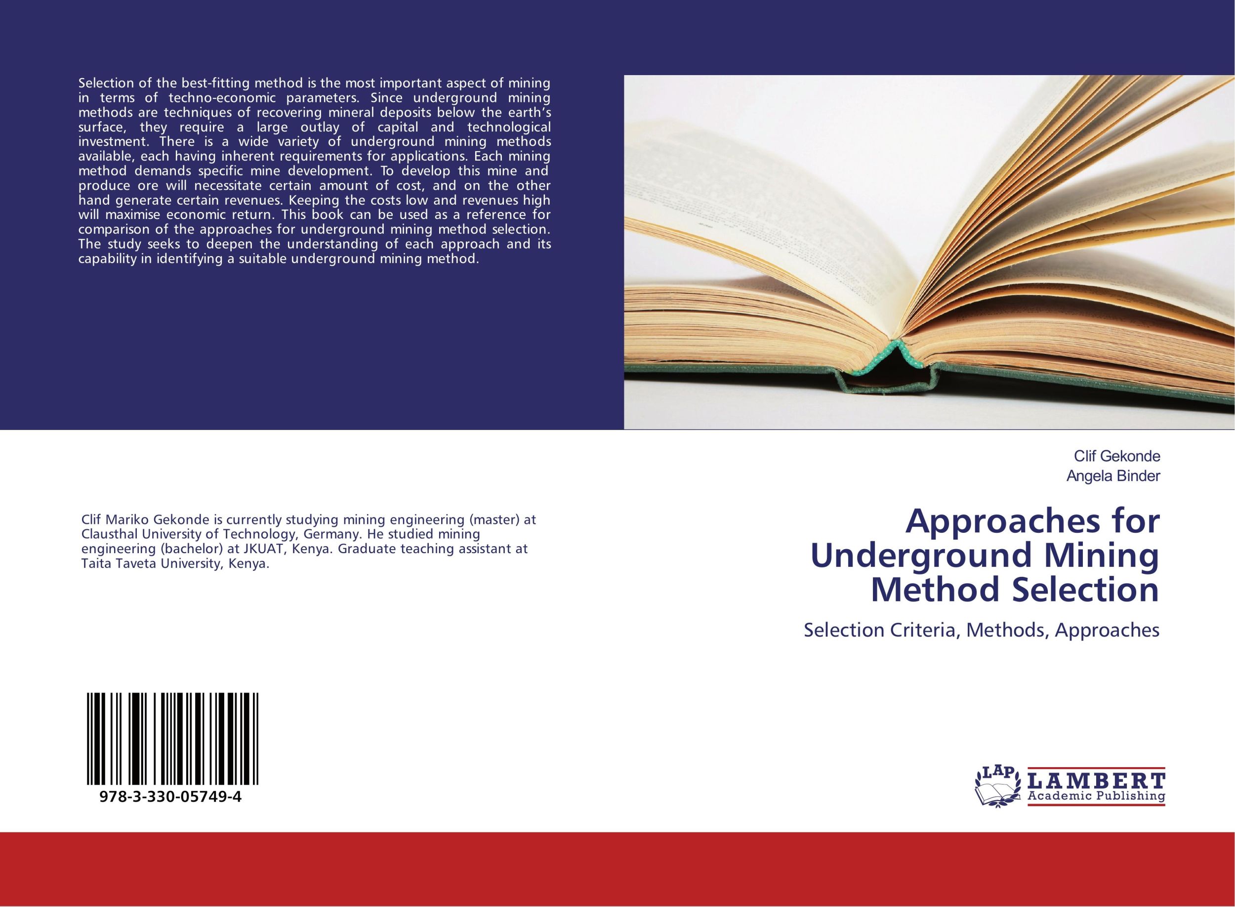 Cover: 9783330057494 | Approaches for Underground Mining Method Selection | Gekonde (u. a.)