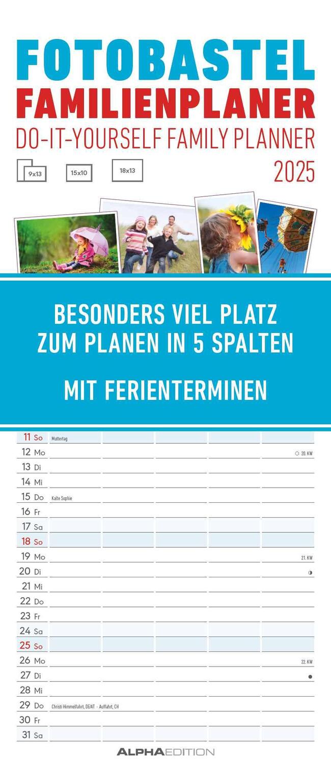 Cover: 4251732341800 | Foto-Bastel-Familienplaner 2025 - Bastelkalender zum Aufhängen -...