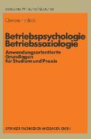 Cover: 9783409397209 | Betriebspsychologie/Betriebssoziologie | Clemens Heidack | Taschenbuch