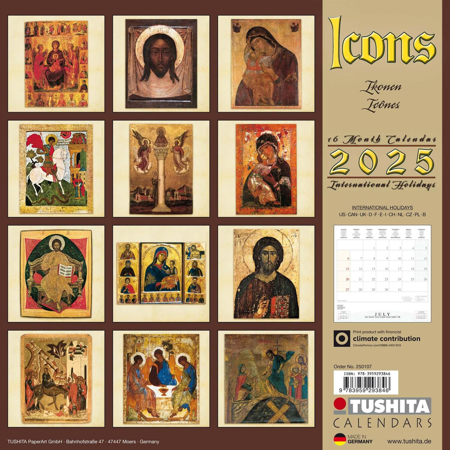 Rückseite: 9783959293846 | Icons 2025 | Kalender 2025 | Kalender | Mindful editions | 28 S.