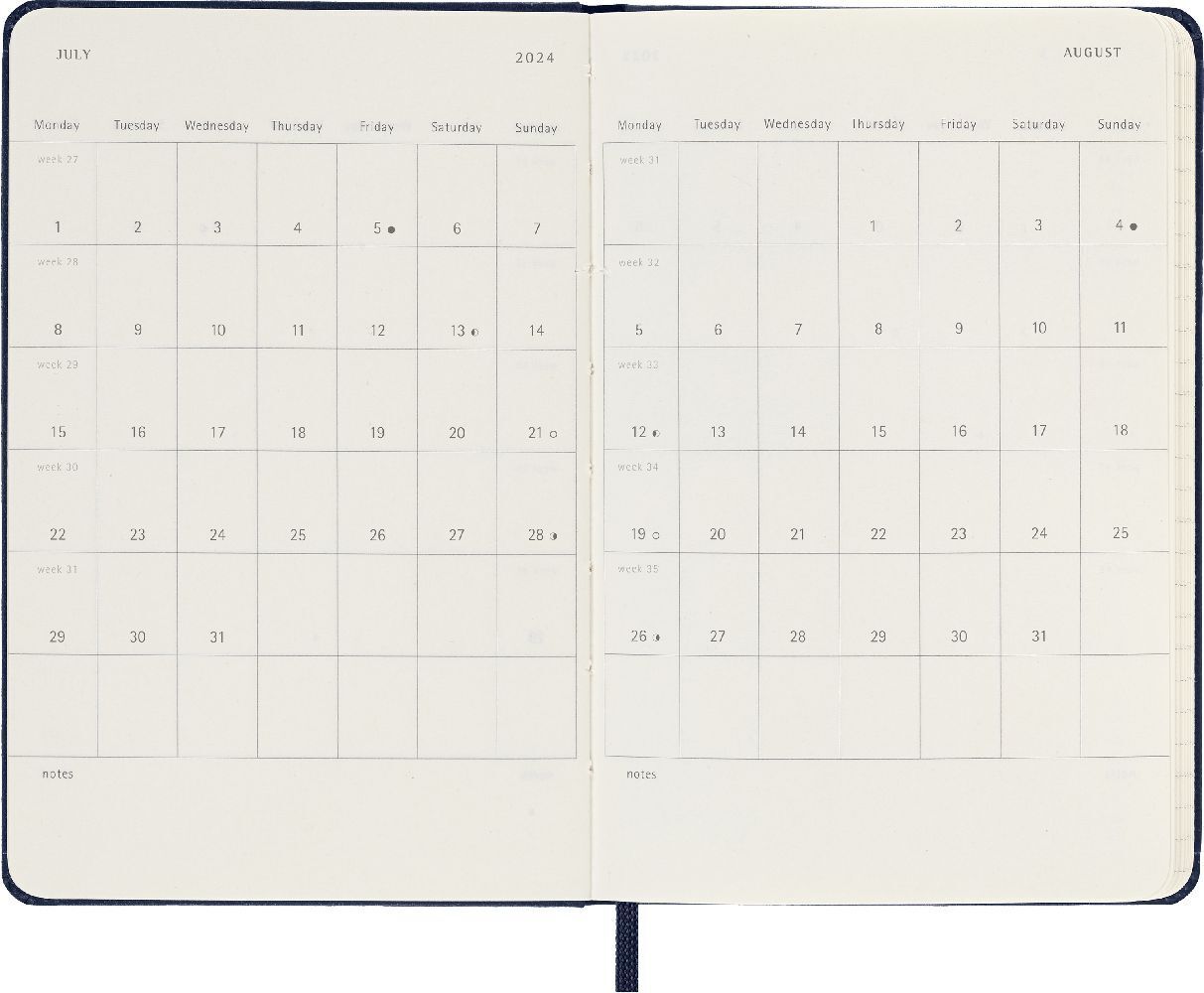 Bild: 8056598856538 | Moleskine 12 Monate Tageskalender 2024, Pocket/A6, Saphir | Buch
