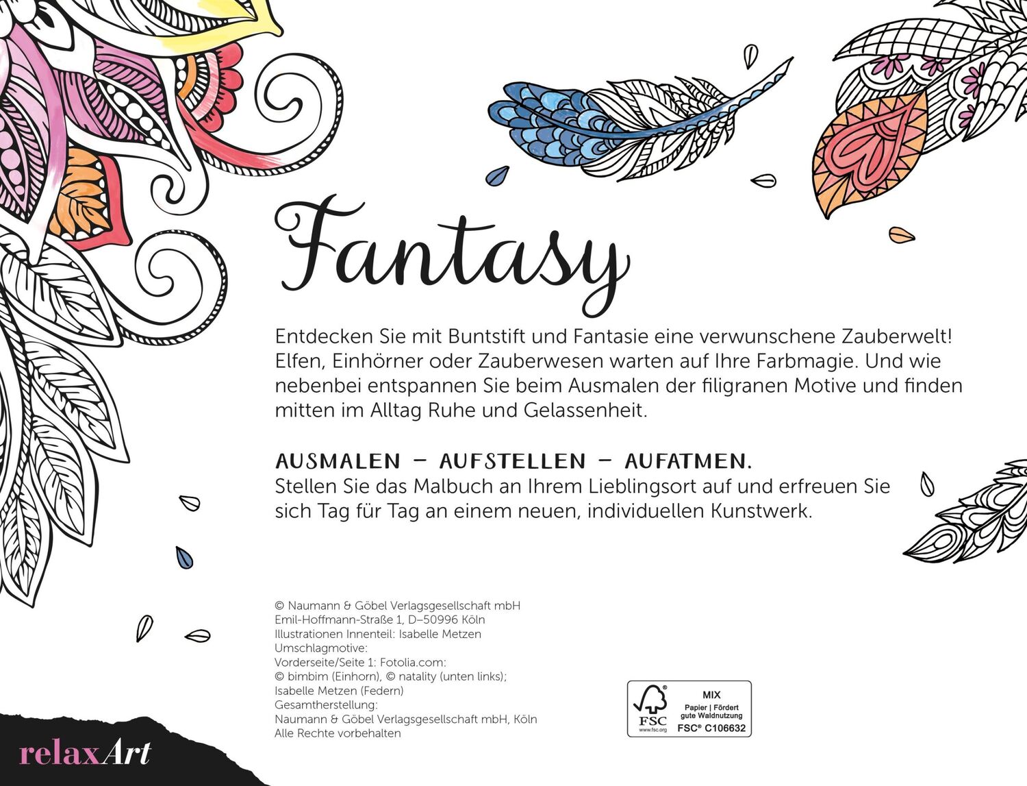 Rückseite: 9783625191827 | Fantasy - Ausmalen - Aufstellen - Entspannen | Buch | 112 S. | Deutsch