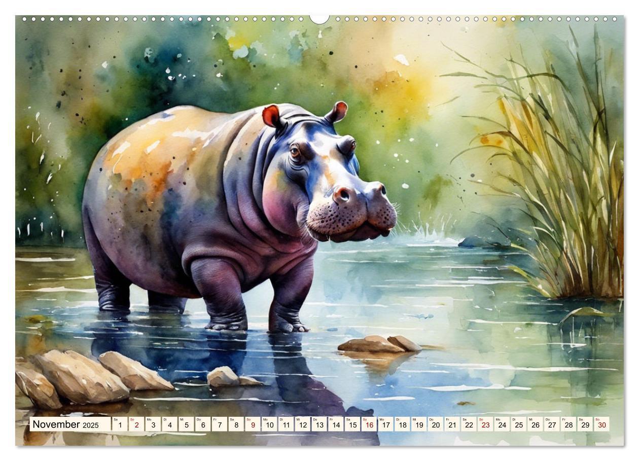 Bild: 9783383805844 | Zauberhafte Aquarelle von Afrikas Tierwelt (Wandkalender 2025 DIN...