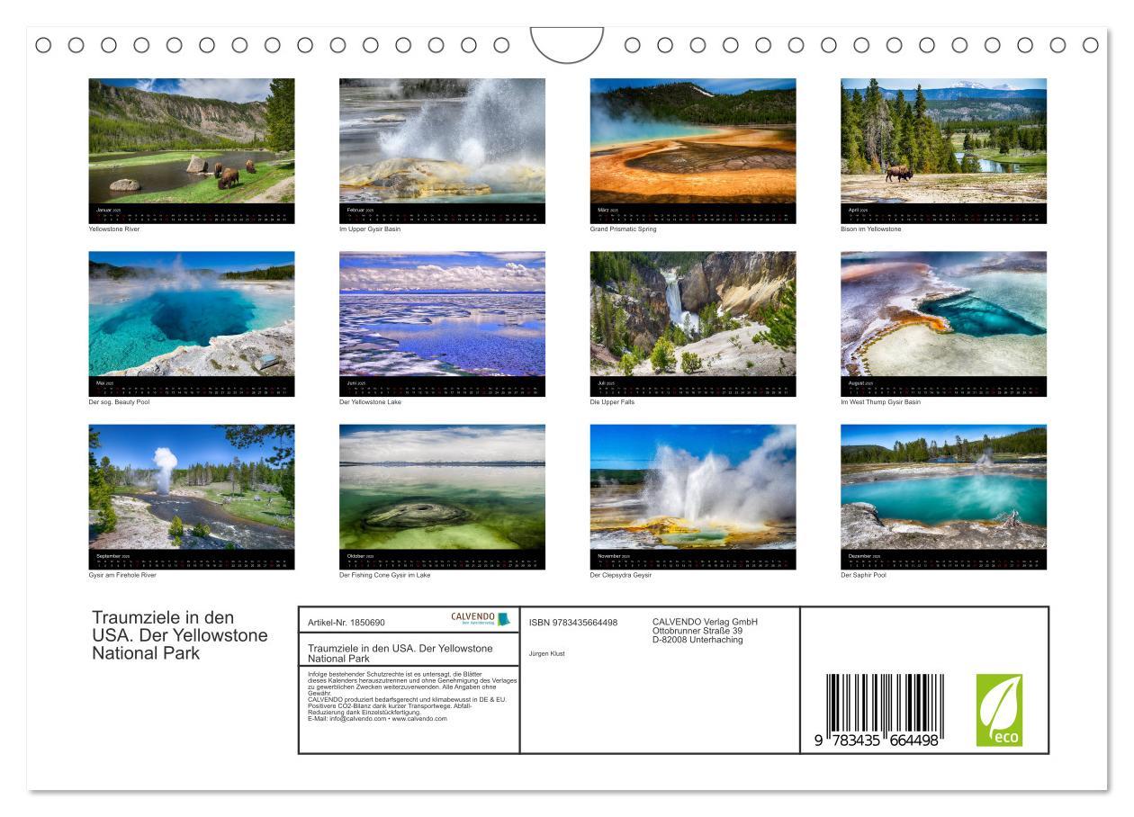 Bild: 9783435664498 | Traumziele in den USA. Der Yellowstone National Park (Wandkalender...