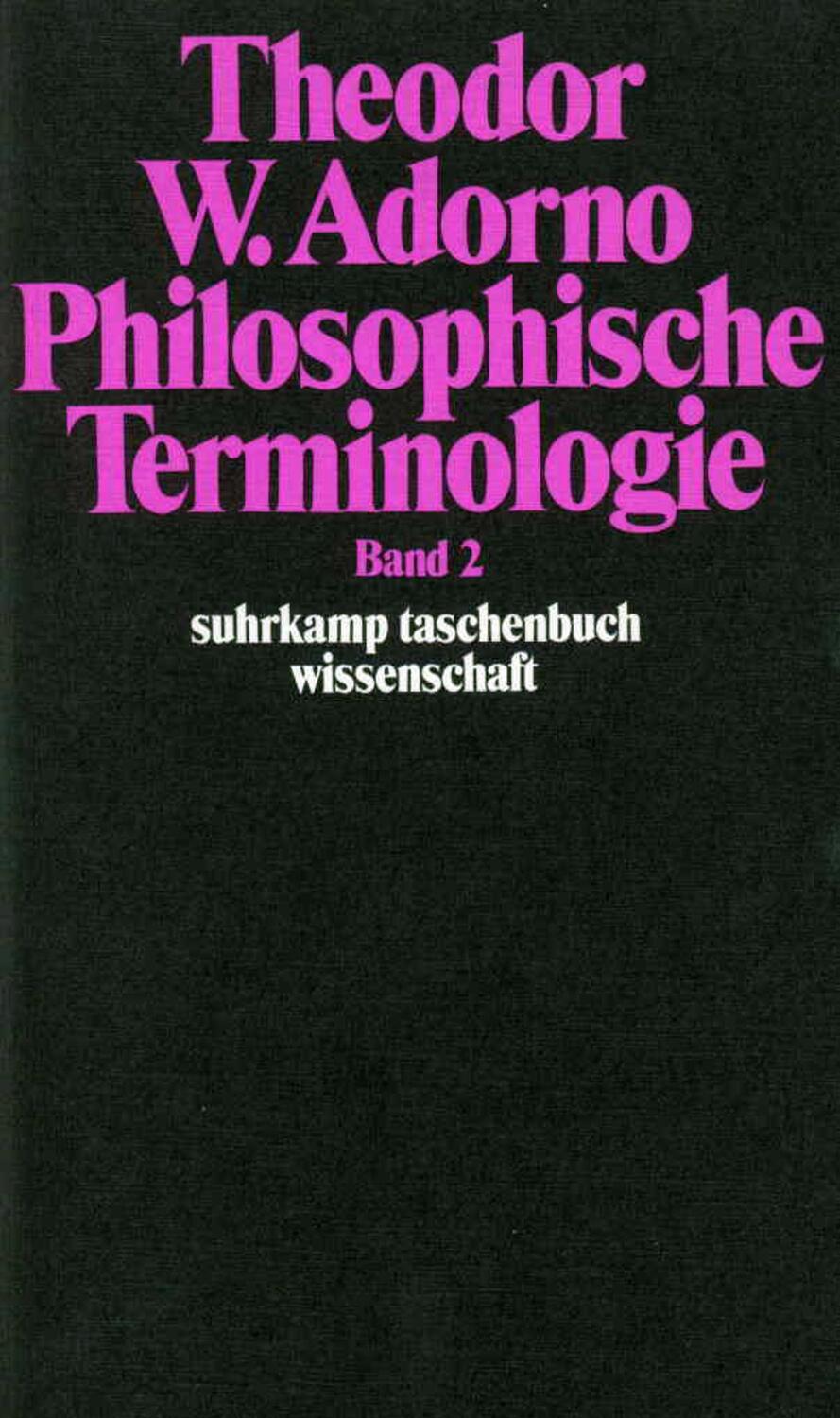 Cover: 9783518276501 | Philosophische Terminologie 2 | Zur Einleitung | Theodor W. Adorno