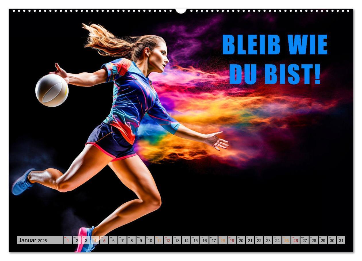 Bild: 9783383862816 | Volleyball und Motivation (Wandkalender 2025 DIN A2 quer), CALVENDO...