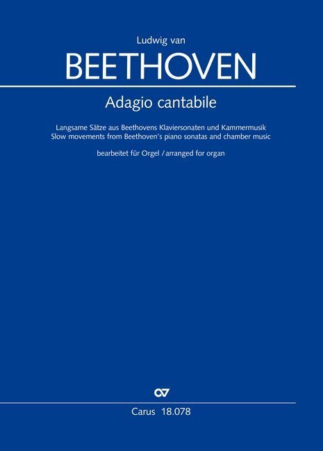 Cover: 9790007245283 | Adagio cantabile, Orgelbearbeitungen | Ludwig van Beethoven | Deutsch