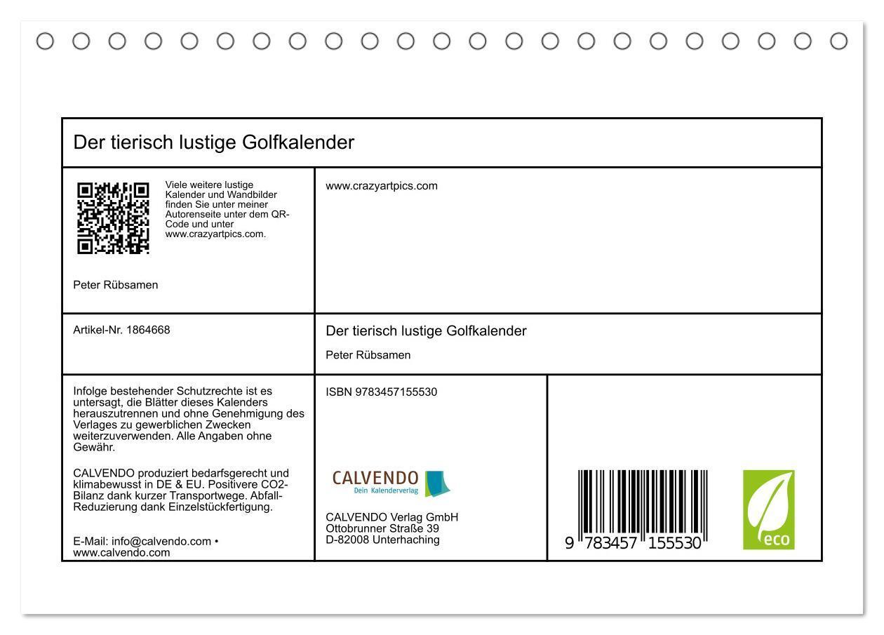 Bild: 9783457155530 | Der tierisch lustige Golfkalender (Tischkalender 2025 DIN A5 quer),...