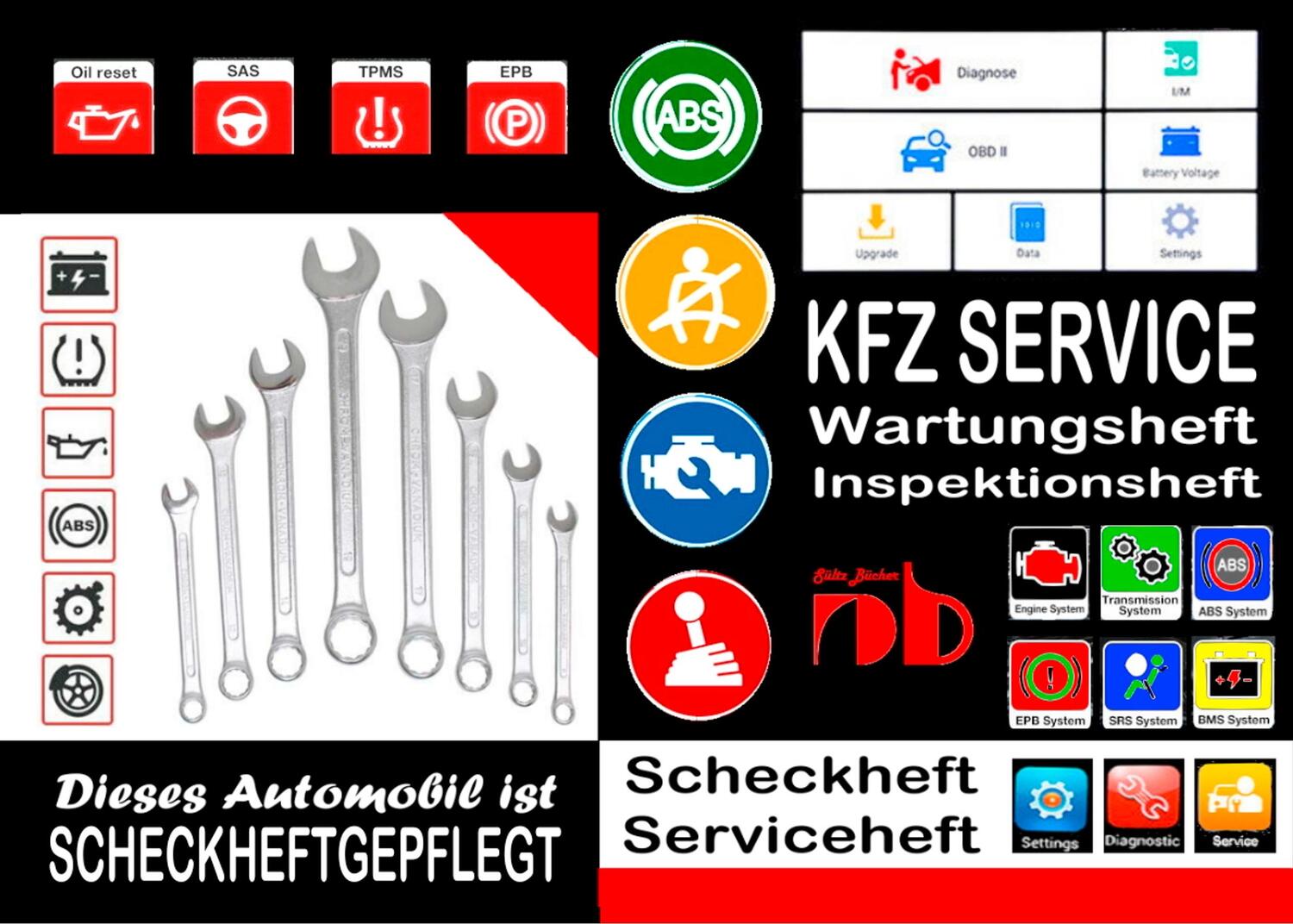 Cover: 9783750413191 | KFZ AUTOMOBIL SERVICEHEFT Scheckheft Inspektionsheft Wartungsheft...