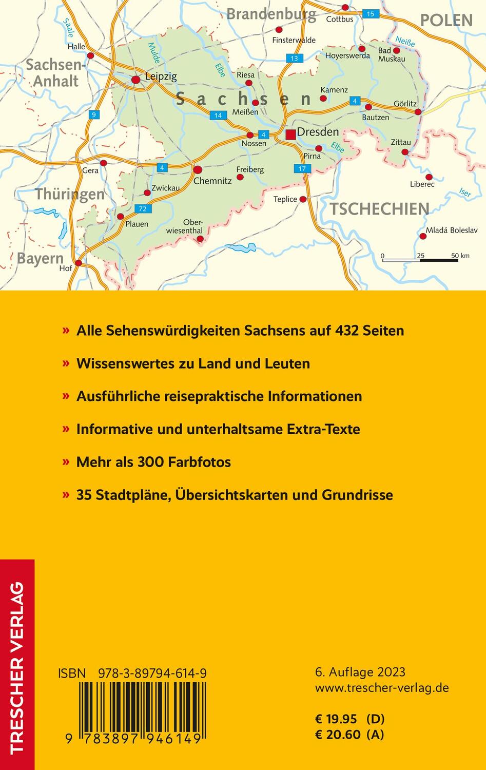 Rückseite: 9783897946149 | Reiseführer Sachsen | Bernd Wurlitzer (u. a.) | Taschenbuch | 432 S.