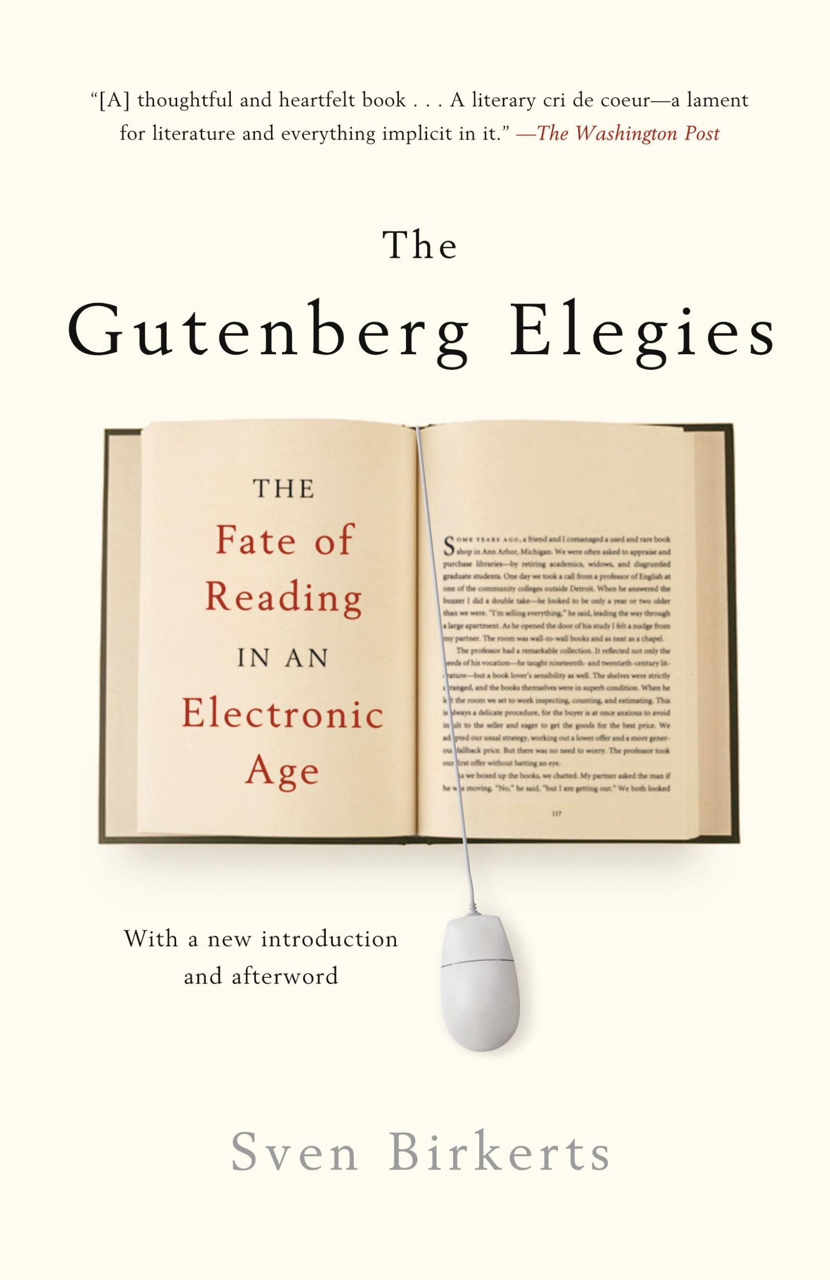 Cover: 9780865479579 | The Gutenberg Elegies | The Fate of Reading in an Electronic Age